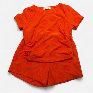 NWOT Pinc Girls Orange Floral Tee and Shorts Set